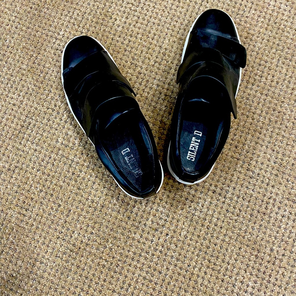 Black slip-on shoes